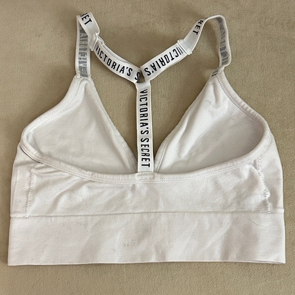 Victoria's Secret White Bralette with Logo Straps, Size S - Picture 4 of 4